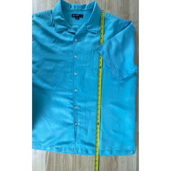 Cremieux Classics Men's Size XL Blue Button-Up Shirt Silk Linen Blend Beach - Picture 6 of 7
